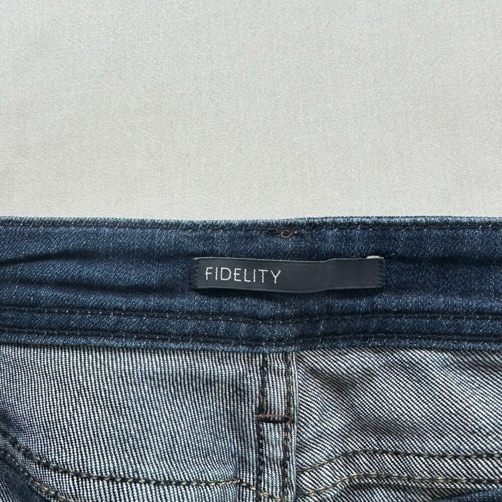 Fidelity Jeans Womens Sz 28 Skinny Ankle Cuffed Dark Washed Denim Blue - Picture 7 of 12